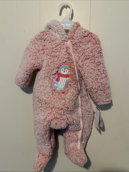 Other - Unbranded Pink Sherpa Penguin Hooded One-Piece for Kids